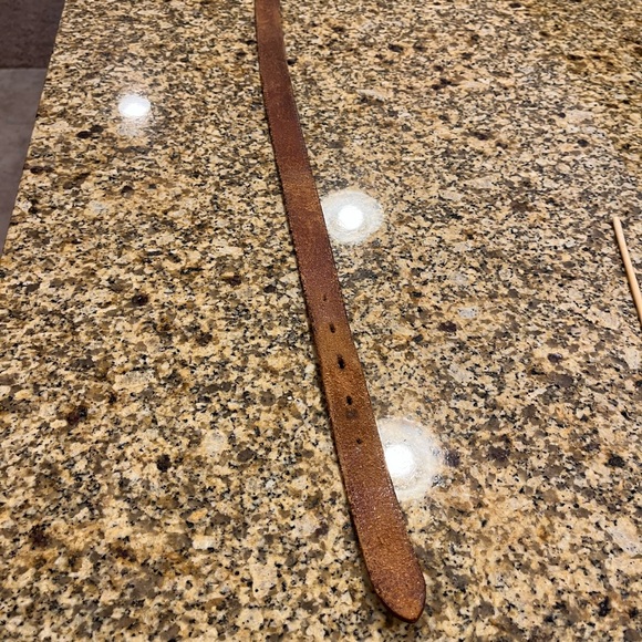 Vintage Calvin Klein 1970’s Brown Saddle Leather Belt L - Picture 6 of 10